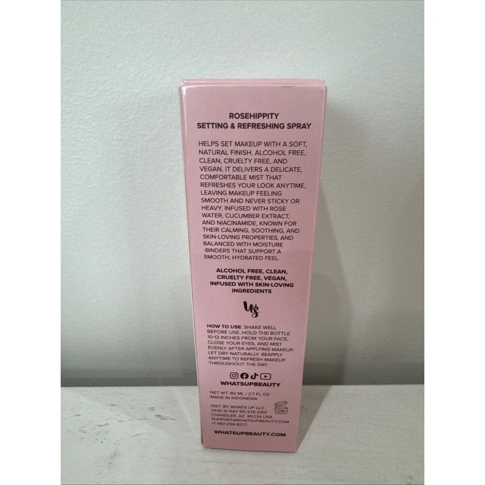 WHATS UP BEAUTY ROSEHIPPITY SETTING & REFRESHING SPRAY 80ML/2.7 FL OZ - NEW